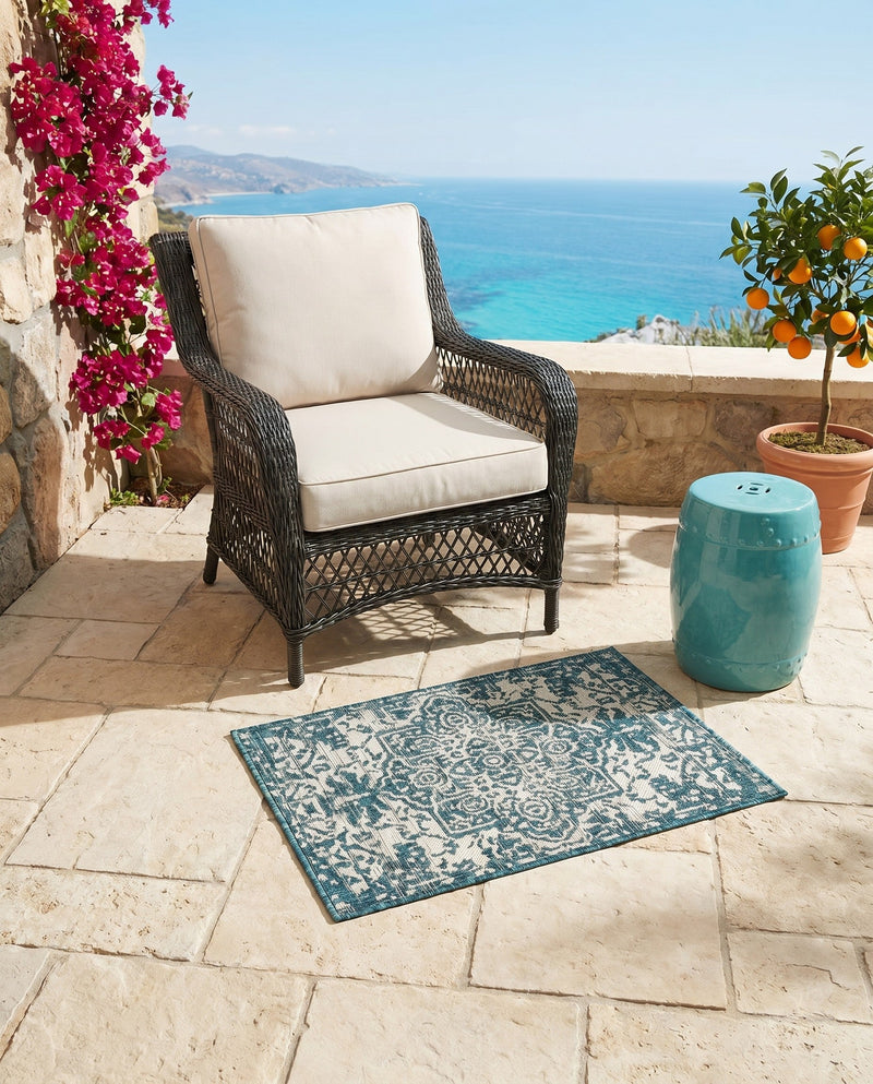 Urban Oasis Rugs Collection Area Rug -  Penthouse (Teal) Rectangle Teal  lifestyle 37