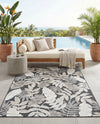 Seaside Blooms Collection Area Rug -  Serene Rectangle Black  lifestyle 45