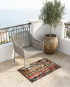 Outdoor Marrakesh Collection Area Rug -  Agadir Rectangle Multi Black  lifestyle 50