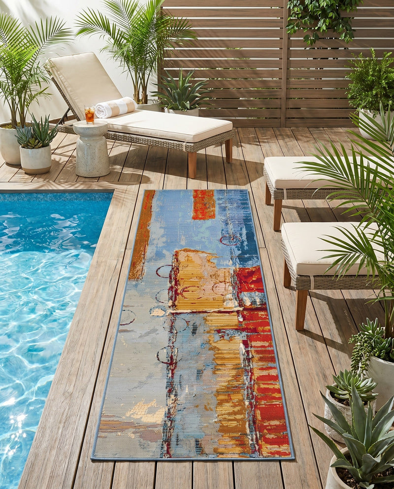 Urban Terrace Collection Area Rug -  Arbour Runner Multi  lifestyle 30