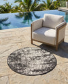 Urban Terrace Collection Area Rug -  Midtown Round Black and White  lifestyle 17