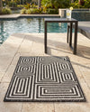 Urban Terrace Collection Area Rug -  Flatiron Rectangle Black and White  lifestyle 18