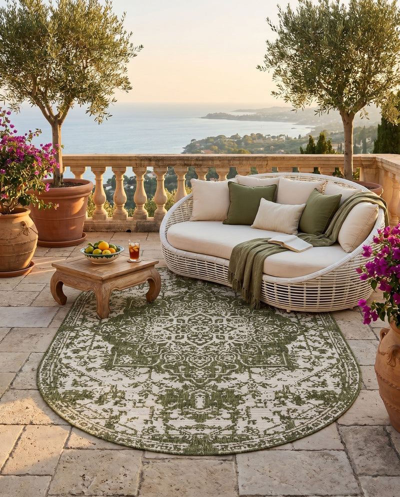Urban Oasis Rugs Collection Area Rug -  Penthouse (Green) Oval Green  lifestyle 71