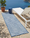 Seaside Stripes Collection Area Rug - Cabana (Blue) Runner Blue  lifestyle 67