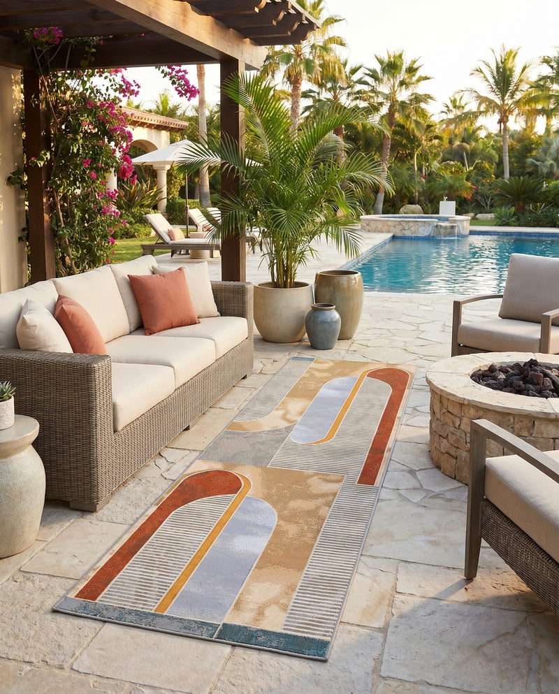 Urban Terrace Collection Area Rug -  Deck Runner Multi  lifestyle 40