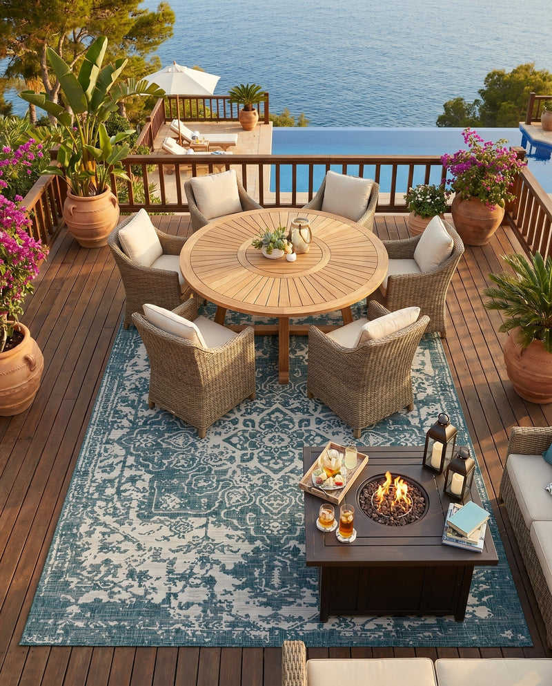 Urban Oasis Rugs Collection Area Rug -  Penthouse (Teal) Rectangle Teal  lifestyle 11