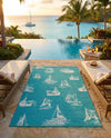 Seaside Haven Rugs Collection Area Rug -  Beachcomber Rectangle Teal  lifestyle 12
