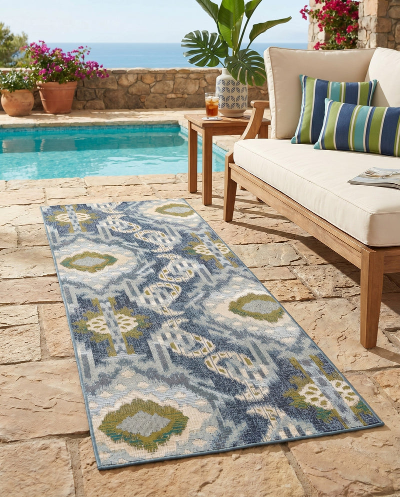 Urban Terrace Collection Area Rug -  Vista Runner Blue  lifestyle 49