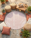 Desert Nomad Terrace Collection Area Rug - Sahara (Pink) Round Pink  lifestyle 38