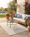 Seaside Stripes Collection Area Rug - Cabana (Taupe) Rectangle Taupe  lifestyle 17