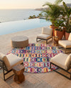 Urban Terrace Collection Area Rug -  Boardwalk Round Multi  lifestyle 75