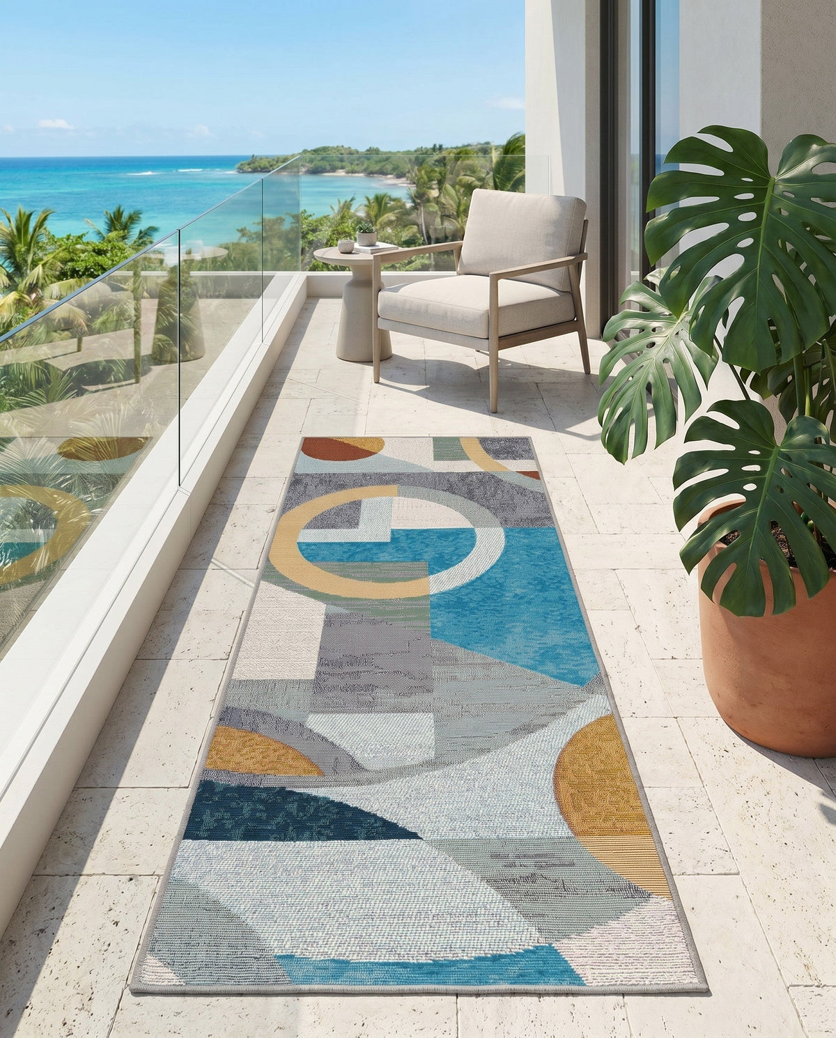 Urban Terrace Collection Area Rug -  Loggia Runner Multi  lifestyle 61