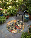 Seaside Blooms Collection Area Rug - Eden Round Multi  lifestyle 72