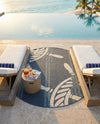 Seaside Haven Rugs Collection Area Rug - Harbor Round Navy Blue  lifestyle 21