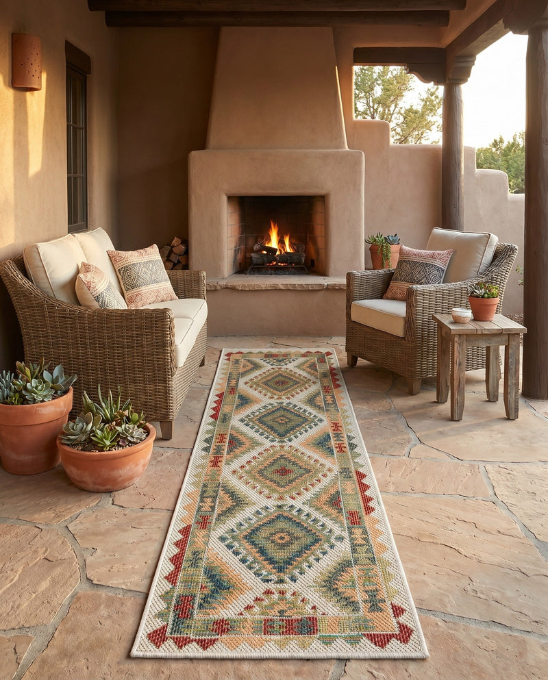 Coastal Terrace Collection Area Rug -  Sandbar Runner Ivory  lifestyle 82