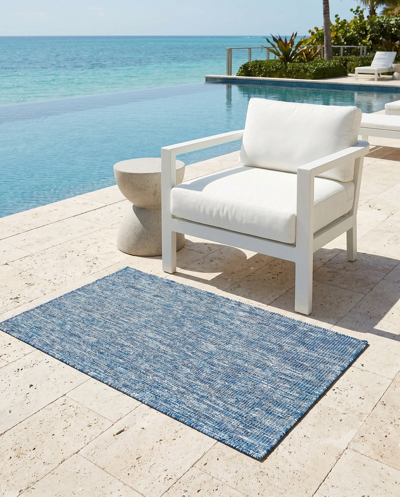 Seaside Serenity Collection Area Rug - Veranda (Blue) Rectangle Blue  lifestyle 50