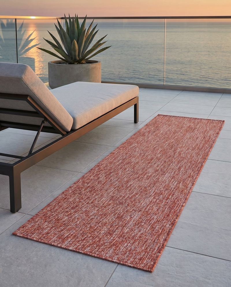 Seaside Serenity Collection Area Rug - Veranda (Rust Red) Runner Rust Red  lifestyle 47