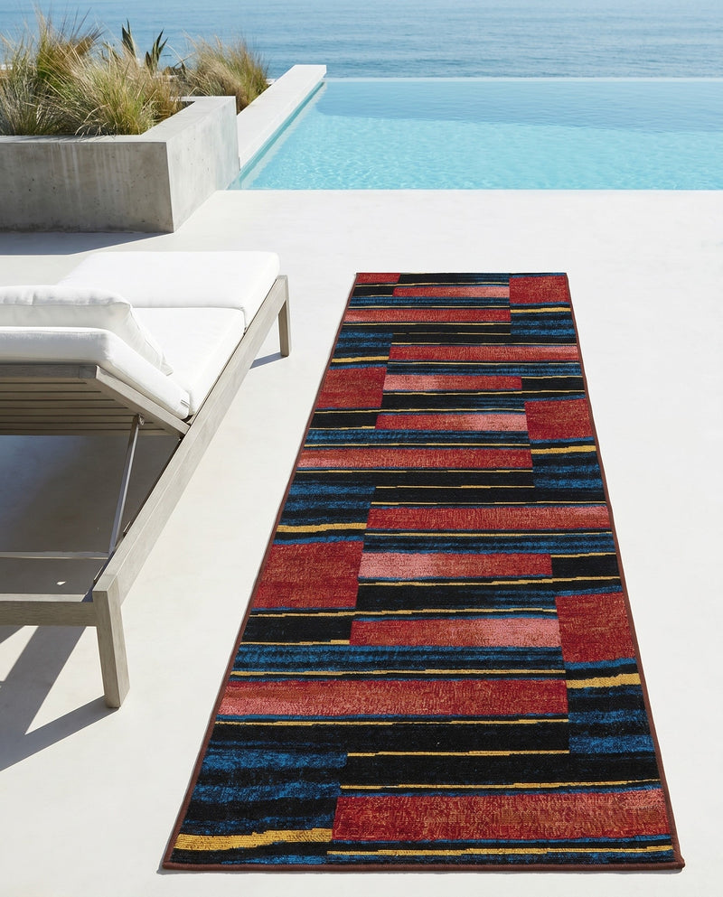 Urban Terrace Collection Area Rug -  Courtyard Runner Multi  lifestyle 73