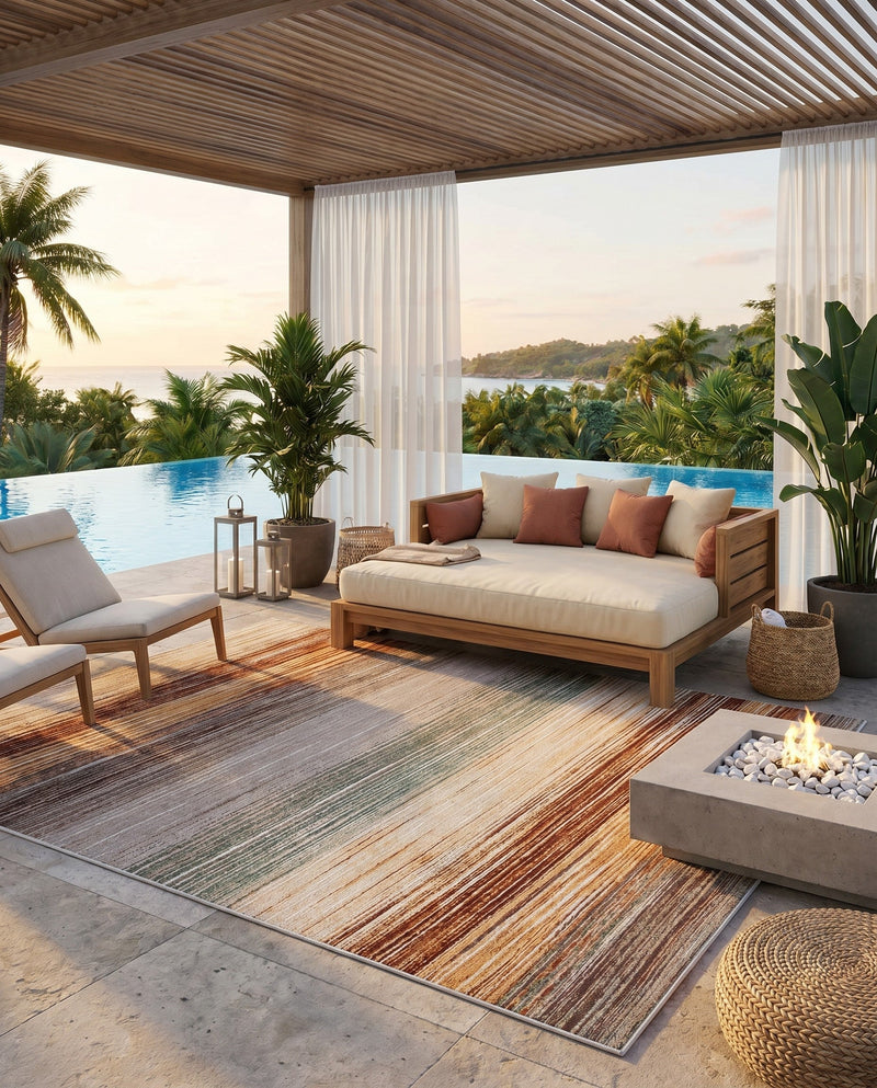 Urban Terrace Collection Area Rug -  Corsica Rectangle Multi  lifestyle 7