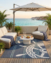 Seaside Haven Rugs Collection Area Rug - Harbor Rectangle Navy Blue  lifestyle 4