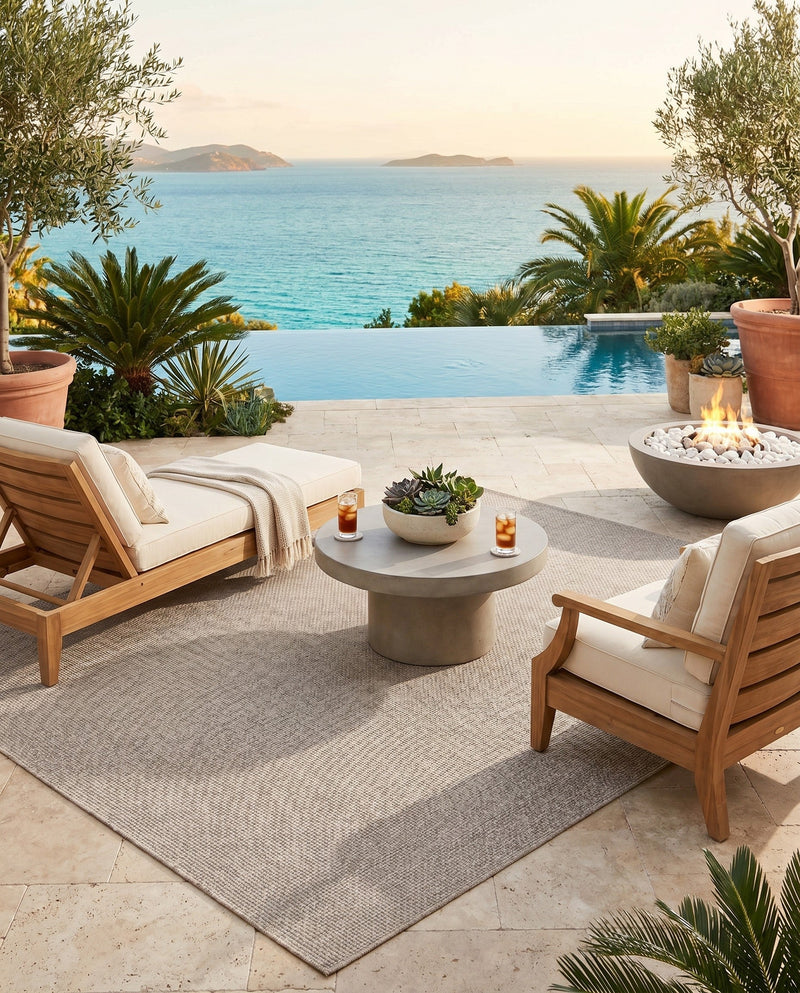 Seaside Serenity Collection Area Rug - Veranda (Beige) Rectangle Beige  lifestyle 16
