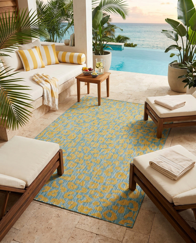 Savannah Escape Collection Area Rug -  Amazon (Blue Yellow) Rectangle Blue Yellow  lifestyle 16