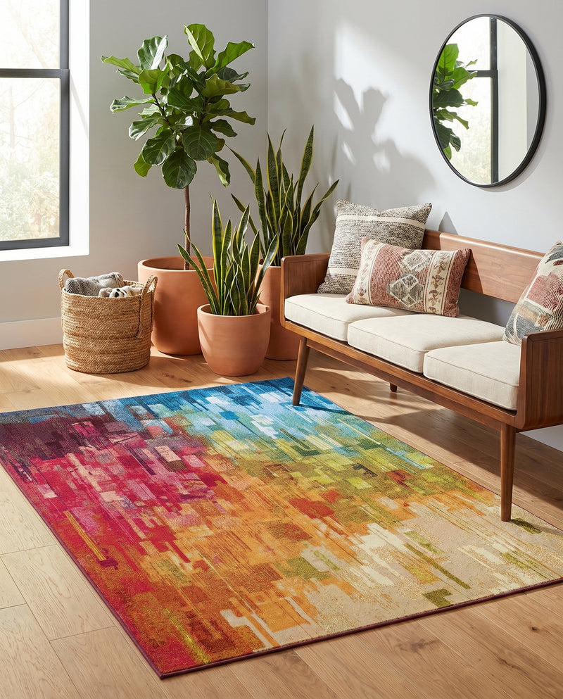 Urban Terrace Collection Area Rug -  Lawn Rectangle Multi  lifestyle 46