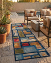 Urban Terrace Collection Area Rug -  Portico Runner Multi  lifestyle 48