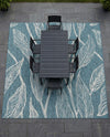 Seaside Blooms Collection Area Rug -  Evergreen (Teal) Square Teal  lifestyle 49