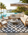 Urban Terrace Collection Area Rug -  Hudson Square Black and White  lifestyle 76