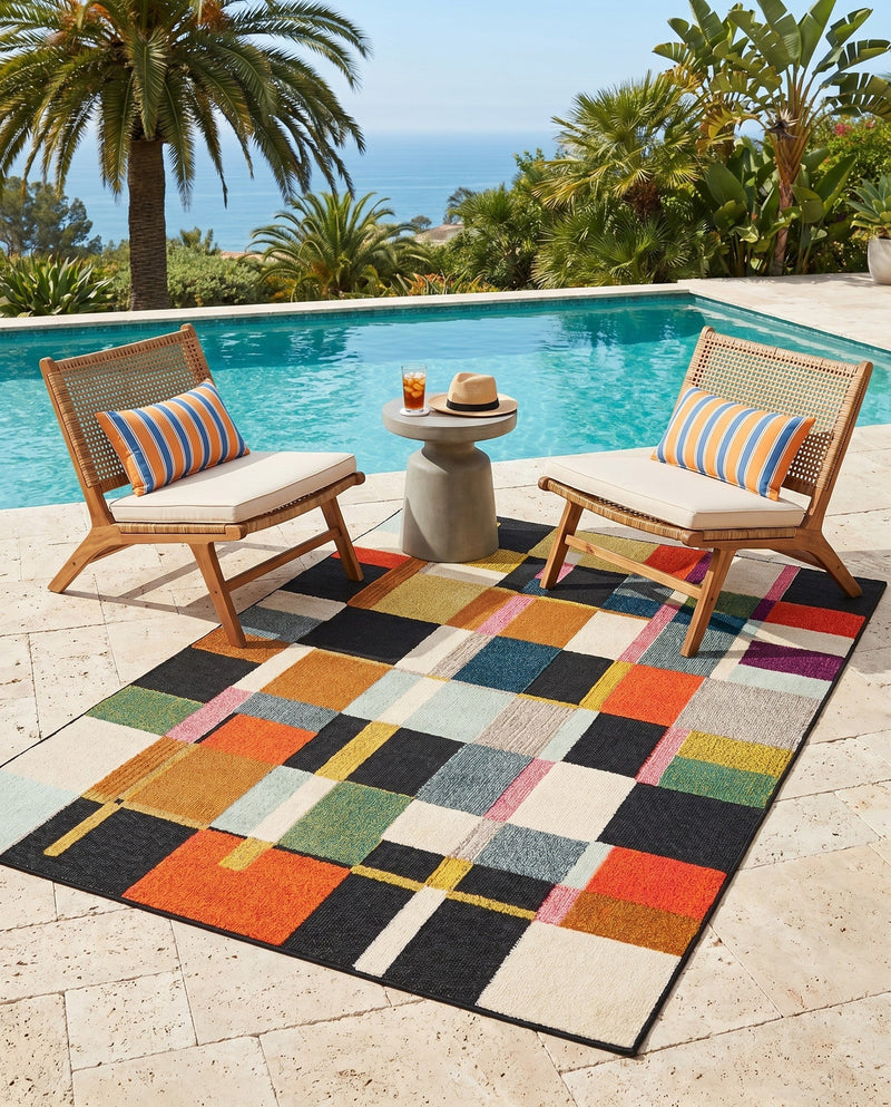 Outdoor Marrakesh Collection Area Rug -  Tangier Rectangle Multi  lifestyle 16