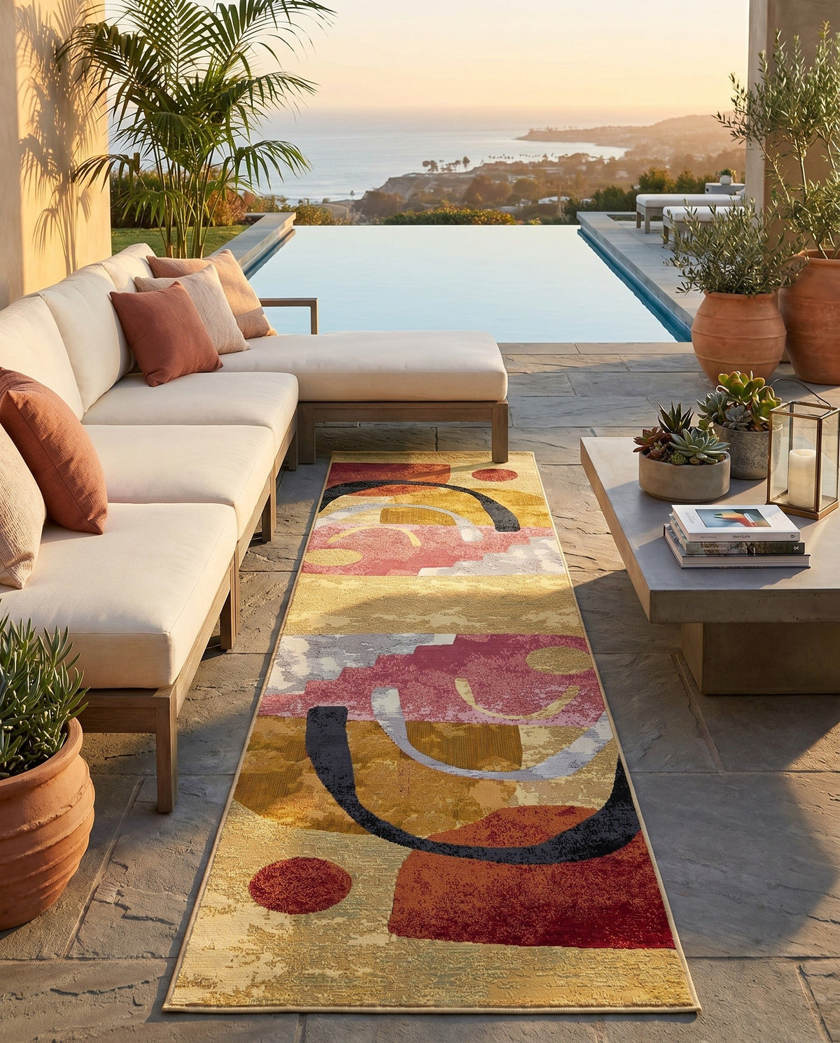 Urban Terrace Collection Area Rug -  Skyline Runner Multi  lifestyle 84