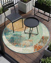 Urban Terrace Collection Area Rug -  Portico Round Multi  lifestyle 57