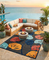 Caribbean Terrace Collection Area Rug -  Grenada Rectangle Charcoal  lifestyle 12
