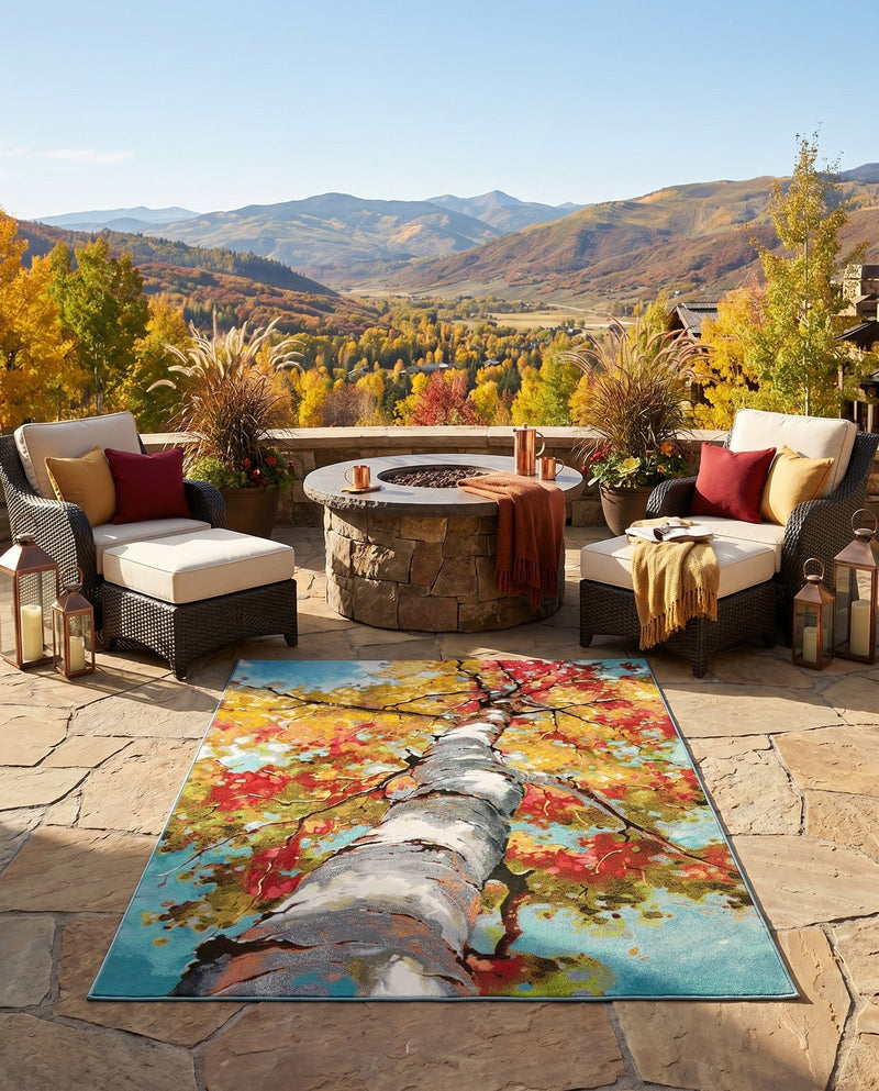 Seaside Blooms Collection Area Rug - Eden Rectangle Multi  lifestyle 14