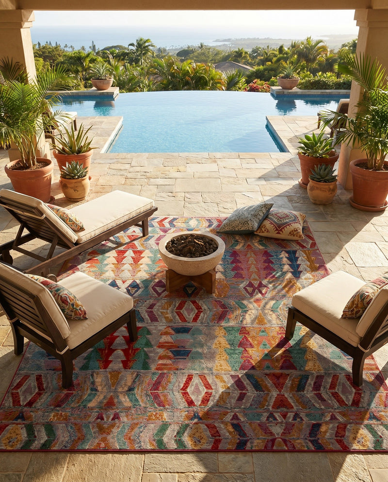 Urban Terrace Collection Area Rug -  Arcade Rectangle Multi  lifestyle 11