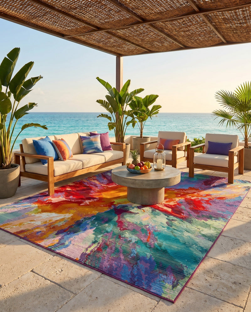Urban Terrace Collection Area Rug -  Laneway Rectangle Multi  lifestyle 31
