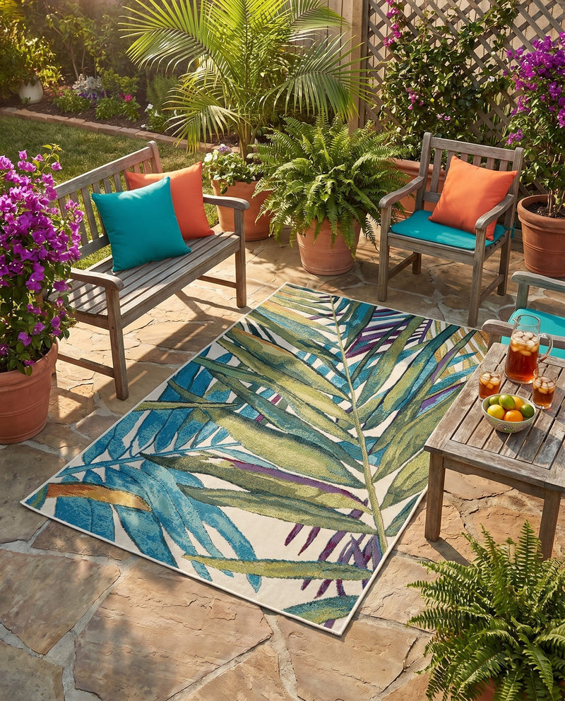 Seaside Blooms Collection Area Rug -  Arcadia Rectangle Multi  lifestyle 41