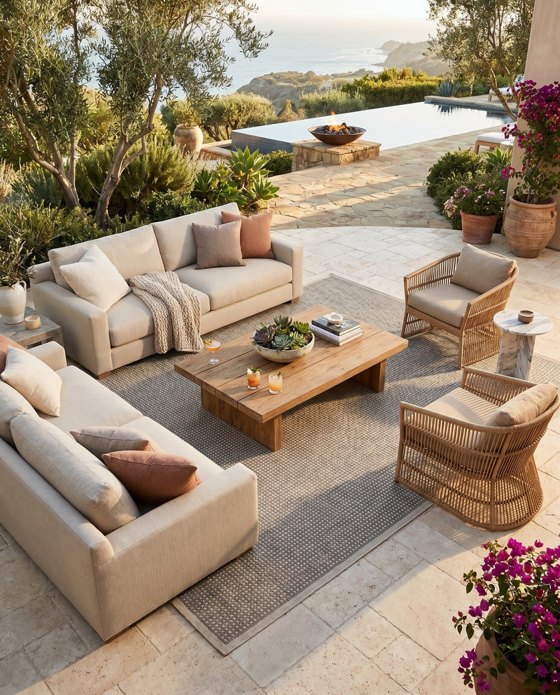 Terrace Fringe Collection Area Rug - Patio Rectangle Brown  lifestyle 31