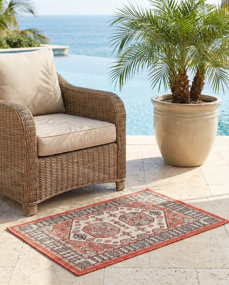Patio Heritage Collection Area Rug - Veranda Rectangle Multi  lifestyle 25