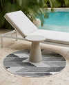 Urban Terrace Collection Area Rug -  Bronx Round Black and White  lifestyle 34