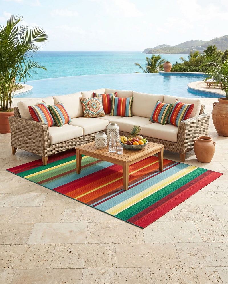 Urban Terrace Collection Area Rug -  Canopy Rectangle Multi  lifestyle 12