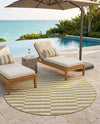 Seaside Stripes Collection Area Rug - Cabana (Green) Round Green  lifestyle 38