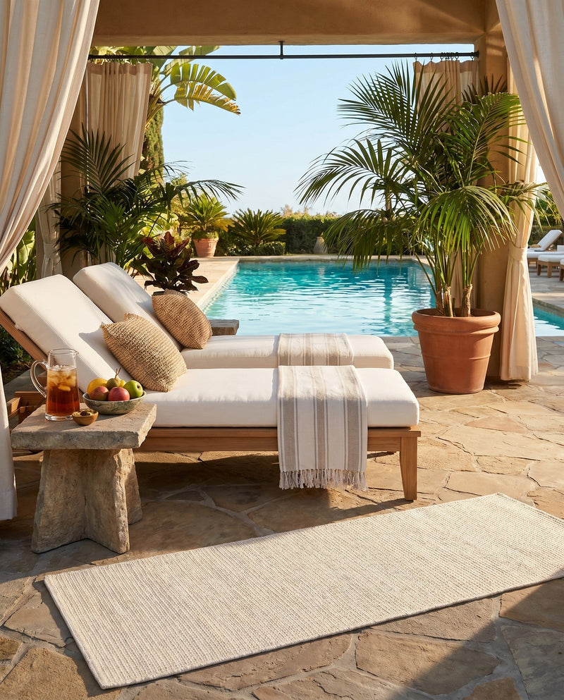 Jill Zarin Sedona Oasis Outdoor Collection Area Rug - Coconino (Pebble Stones) Runner Pebble Stones  lifestyle 52