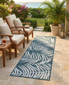 Seaside Blooms Collection Area Rug - Verdure (Teal) Runner Teal  lifestyle 73