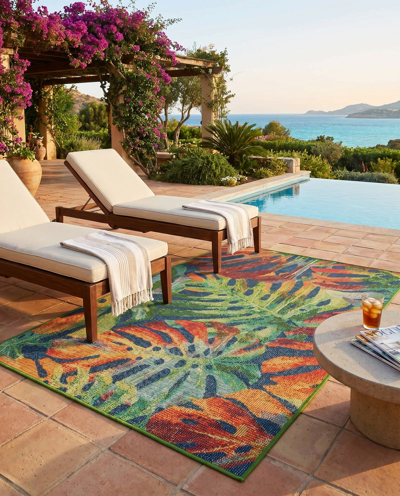 Coastal Terrace Collection Area Rug -  Pier Rectangle Multi  lifestyle 14