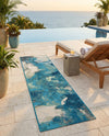 Urban Terrace Collection Area Rug -  Gazebo Runner Blue and Ivory  lifestyle 69