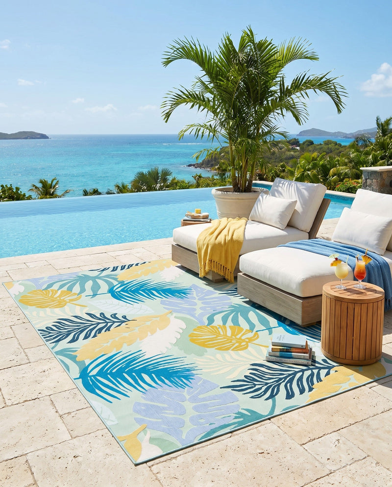 Seaside Blooms Collection Area Rug -  Sunkiss Rectangle Multi  lifestyle 18