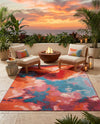 Urban Terrace Collection Area Rug -  Patio Rectangle Gray and Pink  lifestyle 11