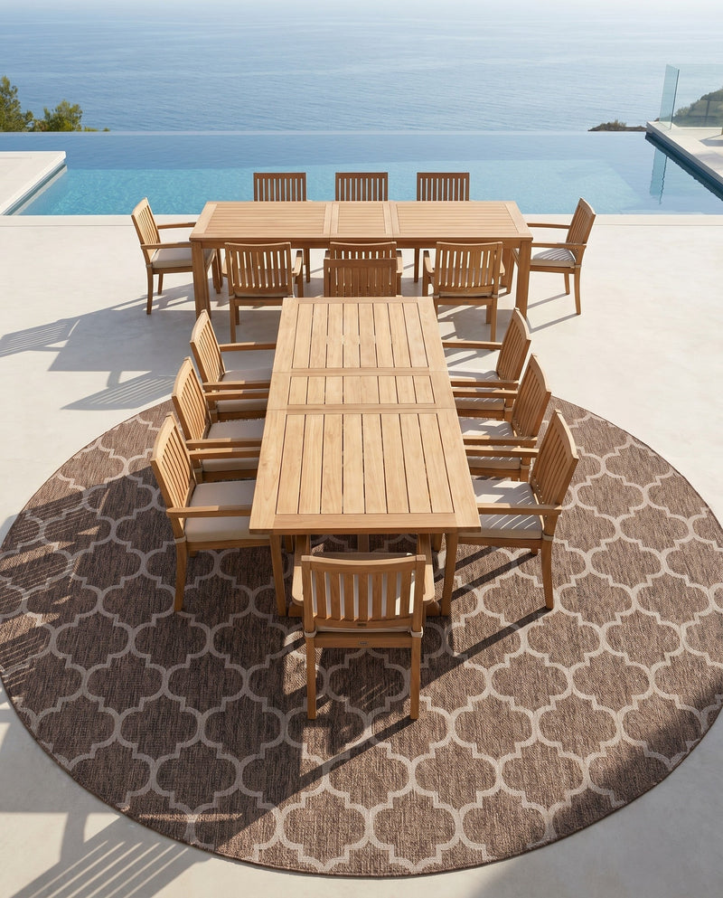 Savannah Pergola Collection Area Rug - Arbor (Brown) Round Brown  lifestyle 51
